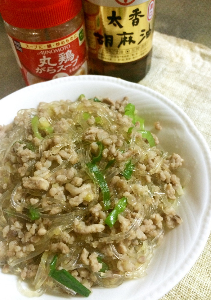 簡単うまい！豚ひき肉と春雨の中華炒め-レシピのメイン写真