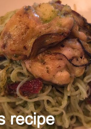 ダイエットしらたき麺★牡蠣ジェノベーゼ-レシピのメイン写真