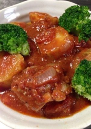 簡単☆チキンのアンチョビトマト煮込み☆-レシピのメイン写真