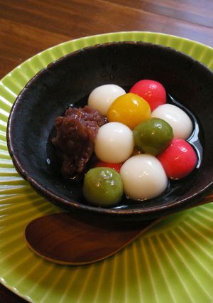 見た目も美味しい鮮やか三色＋白玉ぜんざい-レシピのメイン写真