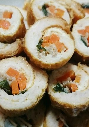 油揚げの鳥ひき肉巻き巻き煮☆-レシピのメイン写真