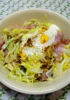 キャベツとたまごの巣ごもり（丸新本家）-レシピのメイン写真