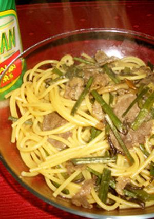 牛肉と山菜の和風パスタ-レシピのメイン写真