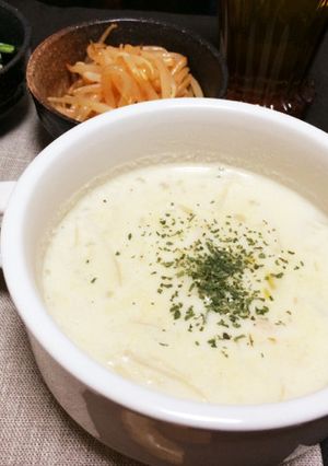 体喜ぶ、ゴーヤのワタとエノキの豆乳スープ-レシピのメイン写真