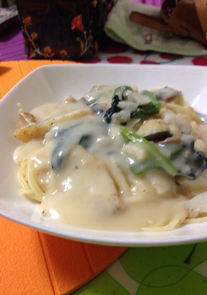 簡単クリ-ムパスタ-レシピのメイン写真