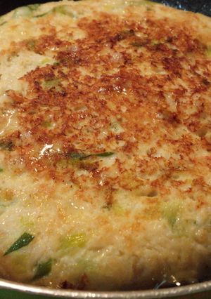 ホットケーキ風♪ネギ入りつくねバーグ-レシピのメイン写真