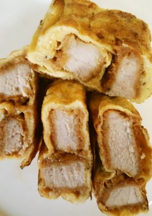 お弁当に！とんかつ入り卵焼き-レシピのメイン写真