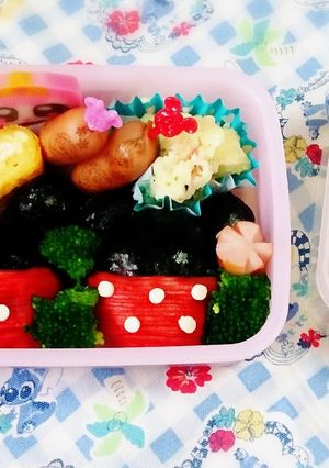 キャラ弁ミッキー❤ミニー-レシピのメイン写真