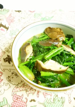 ほうれん草と椎茸のマーガリン炒め-レシピのメイン写真