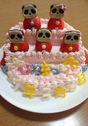 ひなまつり♡サクサクパンダ♡ひな壇ケーキ-レシピのメイン写真