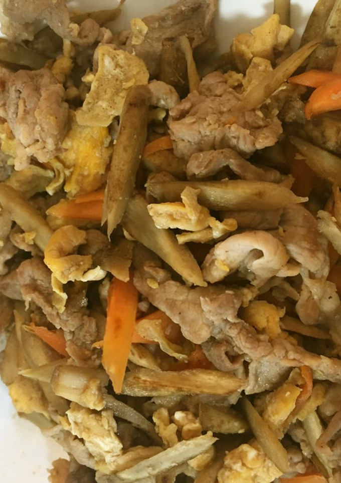 ご飯がすすむ♪豚肉とごぼうの卵炒め-レシピのメイン写真