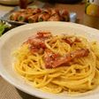 おぐシェフ特製濃厚カルボナーラ。