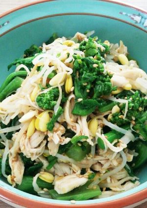春☆菜の花と豆もやしのナムル-レシピのメイン写真