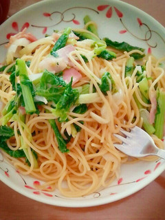 うます!かき菜と長ネギの和風パスタ☆-レシピのメイン写真