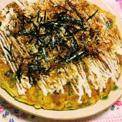 รูปของ 山芋なしでとろとろネギ焼き お好み焼き
