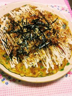 山芋なしでとろとろネギ焼き お好み焼き-レシピのメイン写真