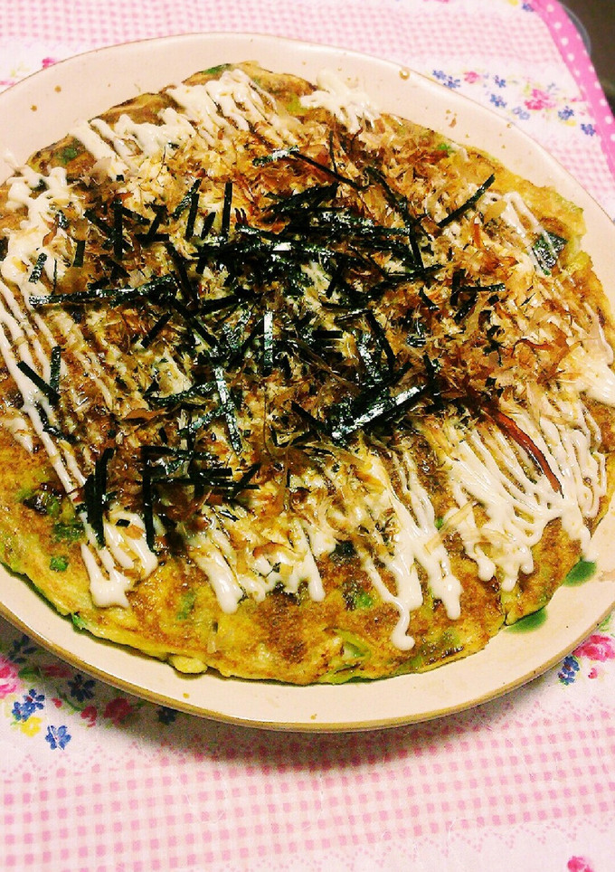 山芋なしでとろとろネギ焼き お好み焼き-レシピのメイン写真