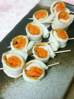お弁当にも~人参の竹輪クルクル☺~-レシピのメイン写真
