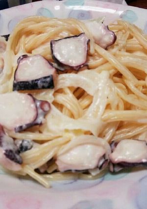 超簡単♬タコのカルボナーラ風パスタ-レシピのメイン写真