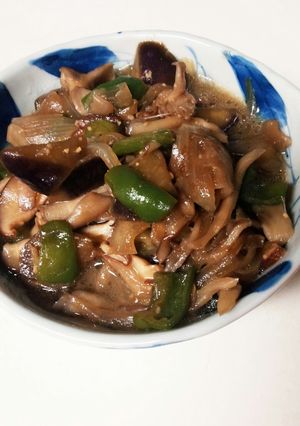 舞茸ピーマン茄子の甘味噌炒め-レシピのメイン写真