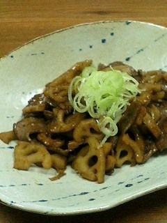 れんこんと牛肉のバター醤油炒め-レシピのメイン写真