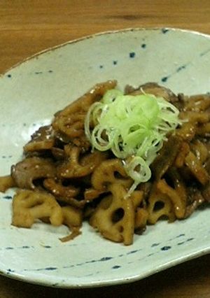 れんこんと牛肉のバター醤油炒め-レシピのメイン写真