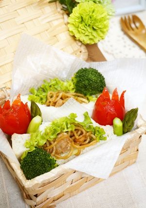 ✿焼きそばdeポケットサンドのお弁当✿-レシピのメイン写真