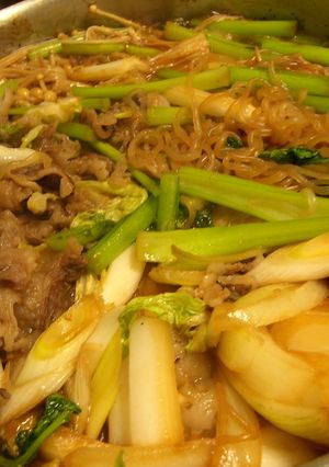 鍋の残り野菜でなんちゃってすき焼き！-レシピのメイン写真