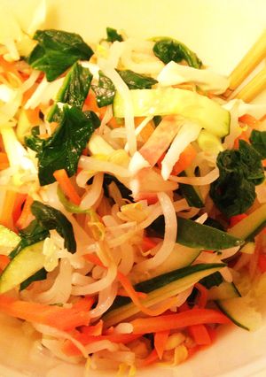 もやしと葉野菜と鰹節のポン酢和え-レシピのメイン写真