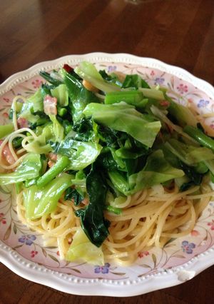 菜の花と春キャベツのスパゲッティ-レシピのメイン写真