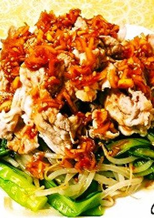 ★豚肉ともやしの冷しゃぶピリ辛香味だれ★-レシピのメイン写真