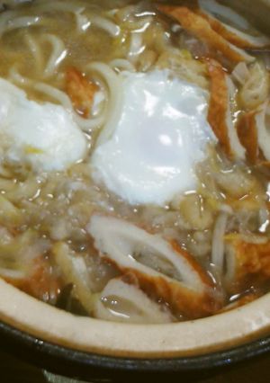 しゃぶしゃぶの後の出汁汁で鍋焼きうどん風-レシピのメイン写真