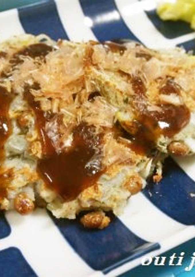 蓮根納豆餅のお好み焼き風-レシピのメイン写真