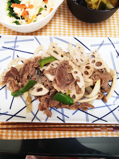 とってもシンプル!牛肉とれんこん塩炒め-レシピのメイン写真