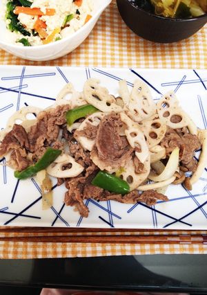 とってもシンプル！牛肉とれんこん塩炒め-レシピのメイン写真
