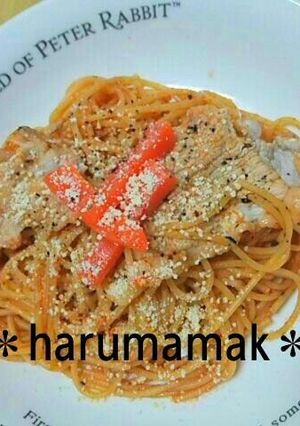 簡単！ランチ♪豚肉のケチャップパスタ-レシピのメイン写真