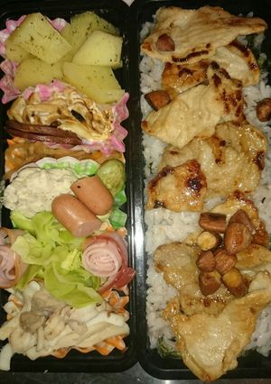 アーモンド豚肉丼弁当★朝5分★へルシー♪-レシピのメイン写真