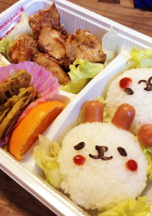 キャラ弁★彡微笑みウサギにぎり-レシピのメイン写真