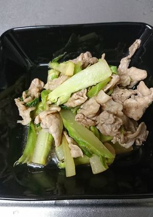 つぼみ菜と豚肉のオイスターソース炒め-レシピのメイン写真