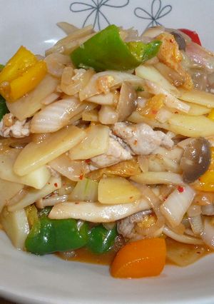 じゃがいもと豚肉のキムチ炒め-レシピのメイン写真