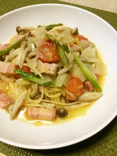ベーコンとアスパラのスープパスタ-レシピのメイン写真
