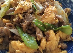 焼肉のタレで簡単豚肉と長ネギ卵の炒め物-レシピのメイン写真