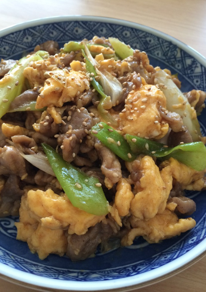 焼肉のタレで簡単豚肉と長ネギ卵の炒め物-レシピのメイン写真