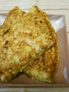 キャベツ入りふわふわで焼きやすい山芋鉄板-レシピのメイン写真