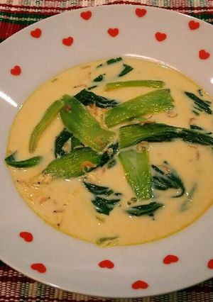 超簡単！小エビとチンゲン菜の豆乳スープ-レシピのメイン写真