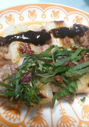 豚こまの焼鳥風（梅しそ＆ピリ辛味噌）-レシピのメイン写真