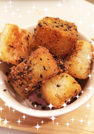 簡単おやつ☆食パンで黒ごまきな粉ラスク風-レシピのメイン写真