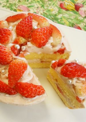 簡単！桜のデコレーションケーキ-レシピのメイン写真