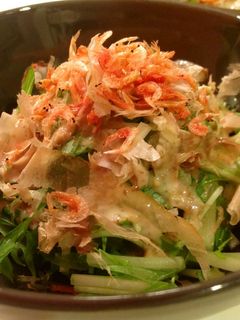 簡単美味☆干しえびと水菜の胡麻サラダ-レシピのメイン写真