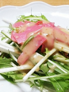 5分で!ビアハムと水菜のサラダ-レシピのメイン写真